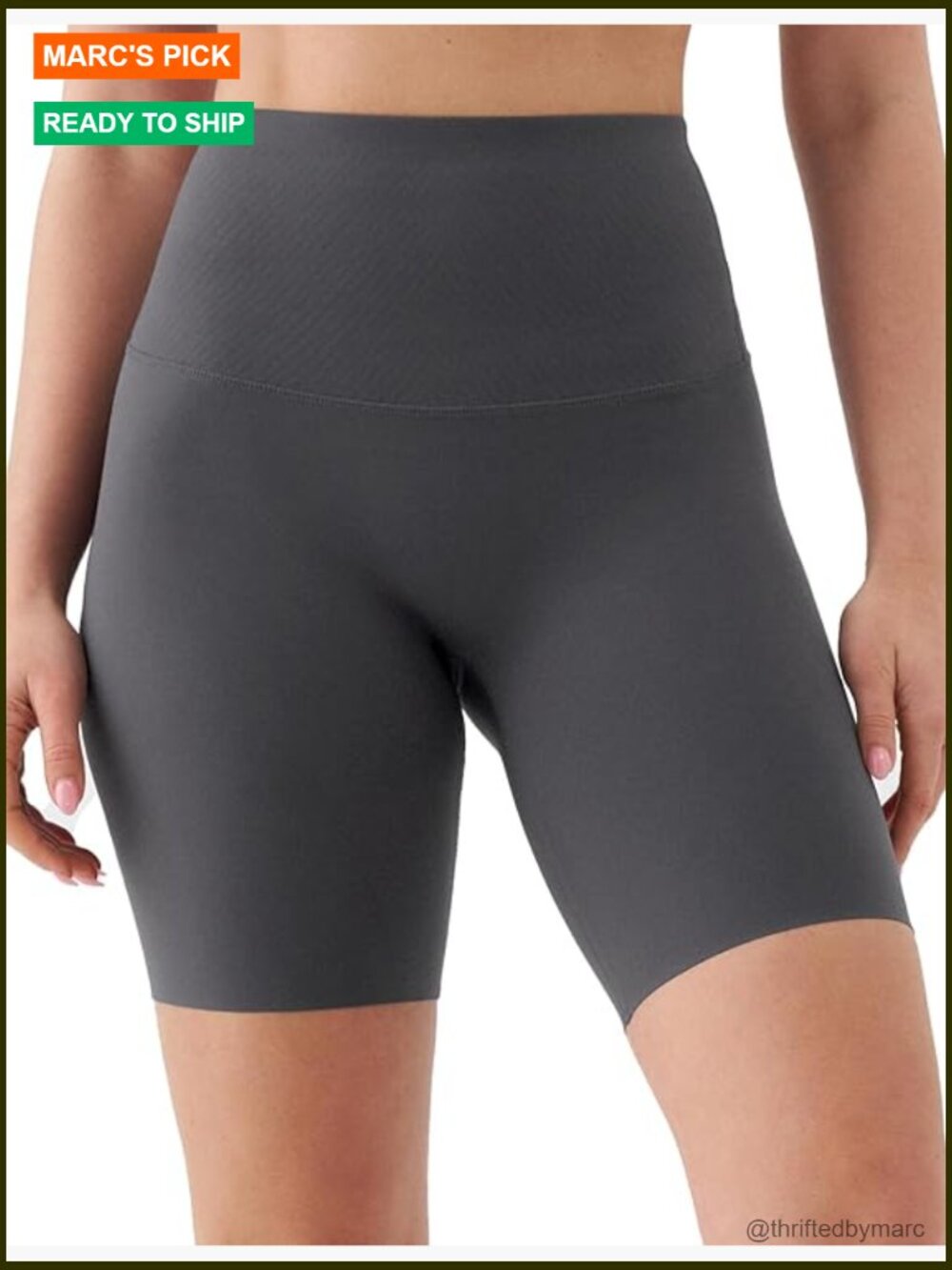 8" High Waist Biker Shorts - Compression Stretchy Workout Running